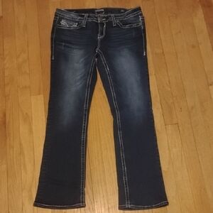 Vigoss slim fit boot cut jeans womens 8 r 'heritage fit' low rise stretch denim